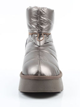 04-WA003-3M GRAY/BRONZE Ботинки зимние женские (натуральная кожа, курточная ткань, 100% шерсть)