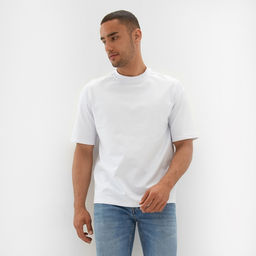 Футболка мужская из органического хлопка MINAKU OVERSIZE FIT: белая, р-р 52