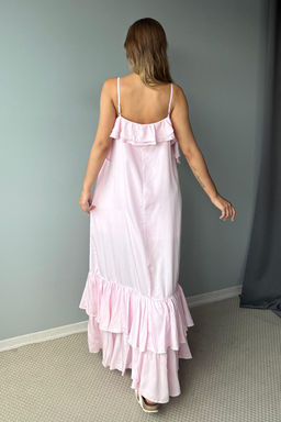 Pembe F?rf?r Detayl? Maxi Dokuma Elbise TWOSS25EL00924 - Trendyolmilla фото 6