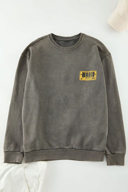 TRENDYOL MAN Antrasit %100 Pamuk Oversize/Genis Kesim Eskitme/Soluk Efektli Sweatshirt TMNAW24SW00080 - Trendyolmilla фото 3