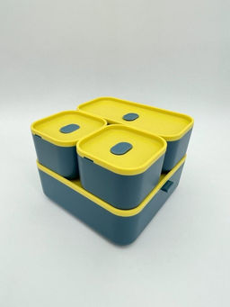 Ланчбокс "Sistem lunch", жёлтый, 2 яруса, 4 отделения (1800 мл)
