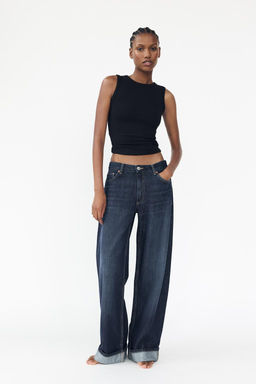 RELAXED FIT FOLD-UP LOW-RISE JEANS - Zara фото 11