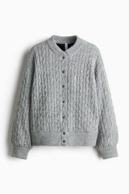 Chaqueta bomber en punto trenzado