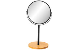 Зеркало двустороннее на бамбуковой подставке 18,5*15*34,5 см, "Черное"