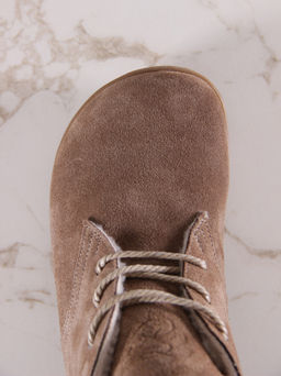 Босоногие ботинки 208.NATAbr.Серо-коричневая замша/Шерсть