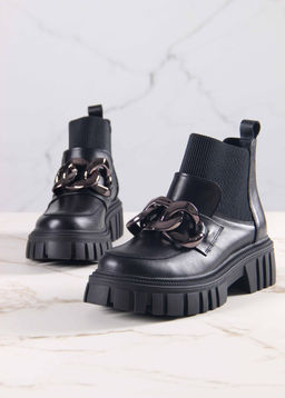 Ботинки 348.21153bl.Черный/шерсть