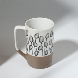 Кружка чайная керамическая Цветы, 500 мл, ручная работа