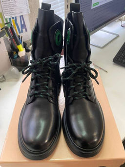 01-P514-4 BLACK/GREEN Ботинки демисезонные женские (натуральная кожа, байка) - Фабричный китай фото 17