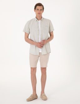 Рубашка Regular Fit короткий рукав из льна