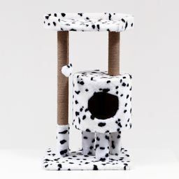 Домик для кошек с когтеточкой Круглый с площадкой, 52 х 52 х 95 см, далматинец - Пижон фото 2