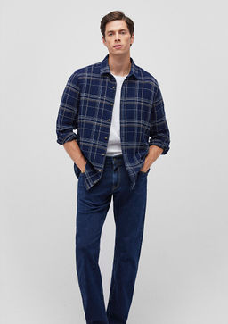 Kareli Lacivert Shirt