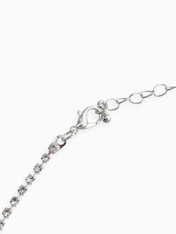 Набор 2 пред-а: серьги, колье "Вечерний шик" минимал, цвет белый в серебре