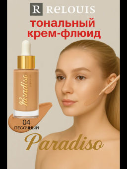 RELOUIS Крем-флюид тональный Paradiso тон:04 natural sand  фото 3