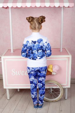 Толстовка на молнии "Лейла",белый/синий