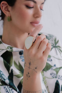 Martichelli КОЛЬЦО С БЕЛОЙ ВСТАВКОЙ