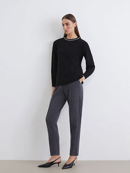 B?y?k Beden Beli Lastikli Kad?n Pantolon