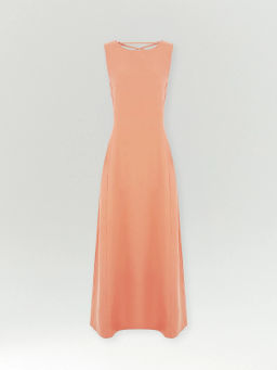 EMKA / Платье макси со шнуровкой на спине с добавлением льна  фото 6