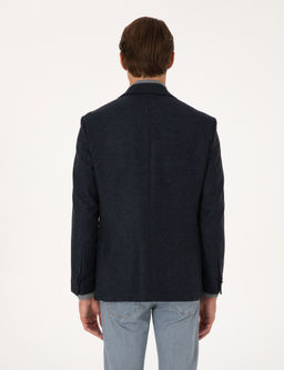 Lacivert Slim Fit Y_n Kar___ml_ Bal_ks_rt_ Ceket