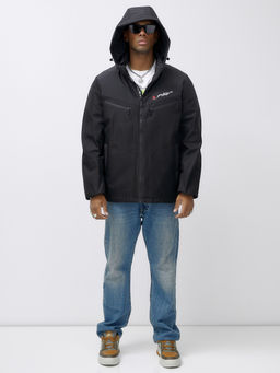 Куртка спортивная мужская зимняя большого размера черного цвета 66616Ch - Wonderrman фото 6