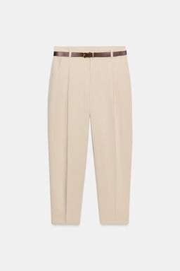 PANTAL?N TOBILLERO CINTUR?N / Camel claro - Zara фото 6