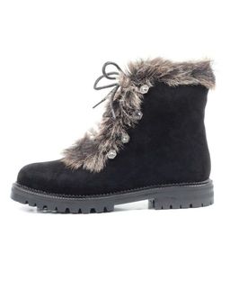 04-AH25-2 BLACK Ботинки зимние женские (натуральная замша, натуральный мех) - Фабричный китай фото 13