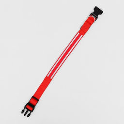 Ошейник с подсветкой Двойная полоса размер L, ОШ 45-52 х 2,5 см, 3 режима свечения красный - Пижон фото 2