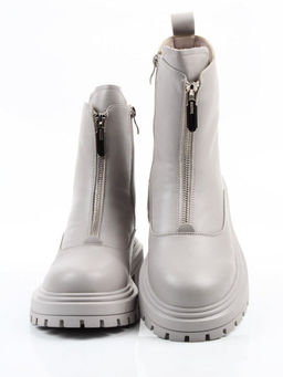 04-PAS152-2Z LT. GRAY Ботинки зимние женские (натуральная кожа, 100% шерсть)