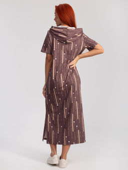 Платье женское кулирка с капюшоном "ПЕРФЕКТ" ШОКОЛАД