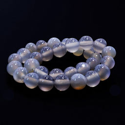 Браслет из камня Серый агат карьерный рост и высокий заработок 6мм