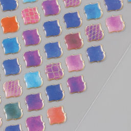 Цена за 2 шт. Наклейки для творчества пластик «Фиолетовая плитка», 9.3×20.4 см