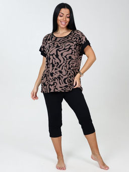 617 Домашний костюм бриджи (Разводы коричневые) - А-дина фото 4