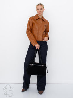 Сумка женская кожаная 8021-1S black Velina Fabbiano-Safenta