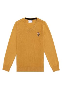 Boy Saffron V - Neck Knitwear Sweater Basic