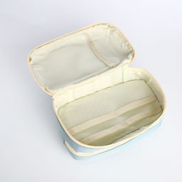 Косметичка-пенал на молнии с отделами, с прозрачным карманом, голубая - Simaland фото 4