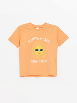 Bisiklet Yaka K?sa Kollu Bask?l? Erkek Bebek Ti??rt