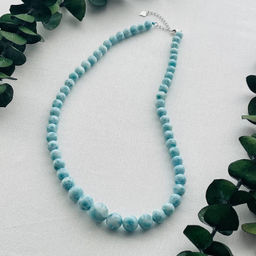 Бусы на увеличение из Ларимара 47 см +