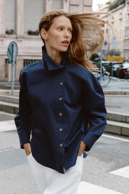 CAMISA CUELLO SUBIDO / Azul - Zara фото 9