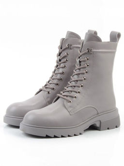 04-PAT178-2Z GRAY Ботинки зимние женские (натуральная кожа, 100% шерсть)