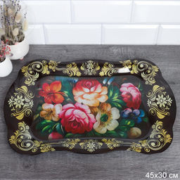 Поднос прямоугольный 44х30 металл Эмаль Букет/ 720-846 /уп 84/0,32 - Галеонтрейд фото 2