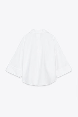 WIDE-SLEEVE LINEN BLEND SHIRT - Zara фото 6
