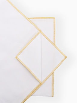 Набор салфеток с золотым люрексом «Этель», 2 шт., 50×50 см, белые