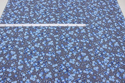 Бязь Веточки в цвету на т.сером цв.голубой, ш.1.5м, хлопок-100%, 120гр/м.кв - Купава фото 2