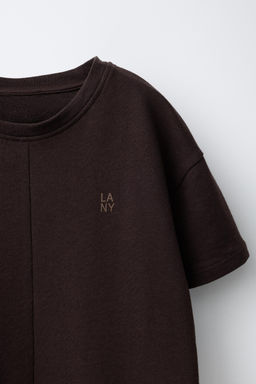 CONJUNTO CAMISETA Y PANTAL?N WIDE LEG LISOS / Marr?n - Zara фото 6