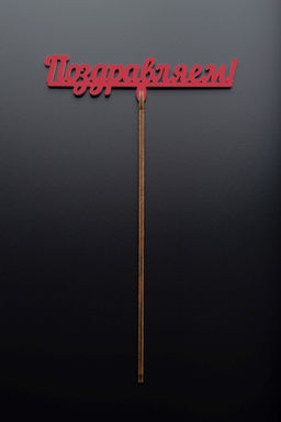 Топпер 5 шт "Поздравляем" №12, красный, фанера (120*38*4 мм)