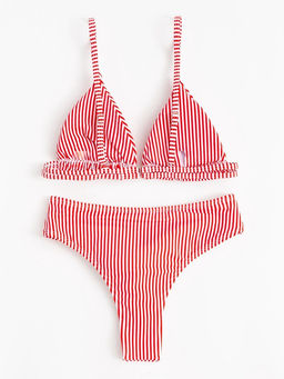 Купальник женский раздельный MINAKU Stripe, размер 50, красный