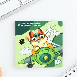 Подарочный набор, стикеры 4?20 л, отрывной блок 30 л., в открытке Пушистый р-р-рыцарь