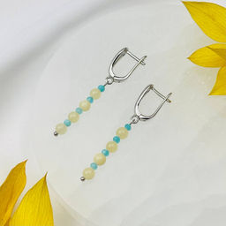 Серьги из Кальцита и Амазонита