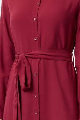 TRENDYOLMILLA Siyah Kusakl? Viskon Midi Dokuma Gomlek Elbise TWOAW25EL00436  фото 14