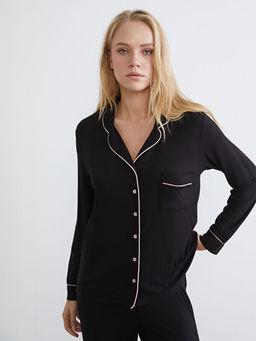 G?mlek Yaka Kad?n Pijama Tak?m?