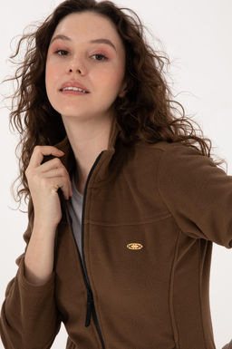 Kad_n Kahverengi Fermuarl_ Dik Yaka Polar Sweatshirt - U.s. polo assn фото 2